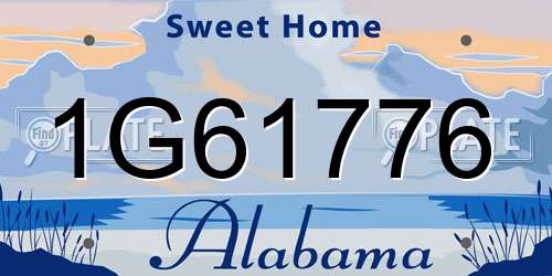 1G61776 Alabama License Plate