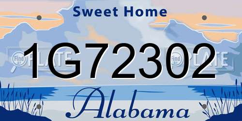 1G72302 Alabama License Plate