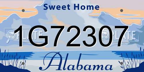 1G72307 Alabama License Plate