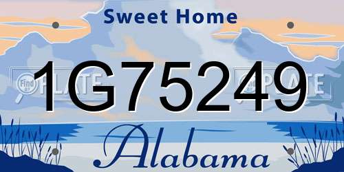 1G75249 Alabama License Plate