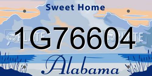 1G76604 Alabama License Plate