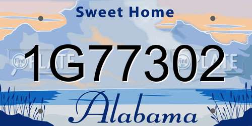 1G77302 Alabama License Plate