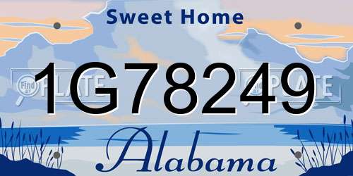 1G78249 Alabama License Plate