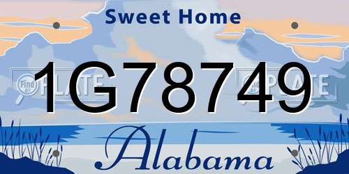 1G78749 Alabama License Plate