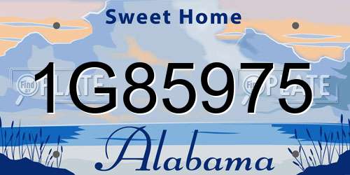 1G85975 Alabama License Plate