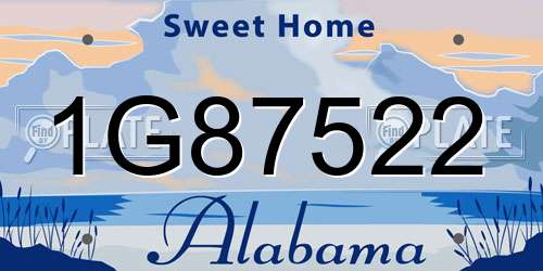 1G87522 Alabama License Plate