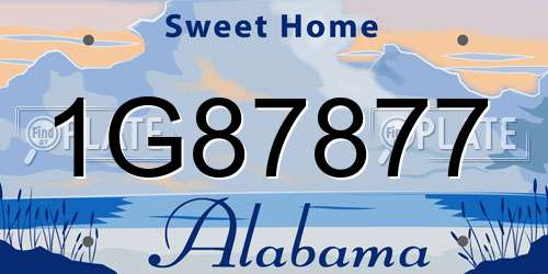 1G87877 Alabama License Plate