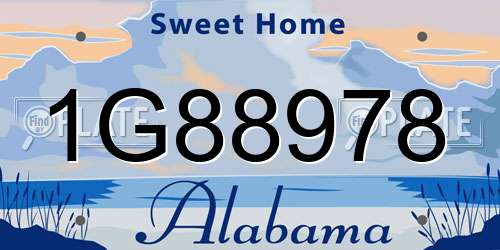 1G88978 Alabama License Plate