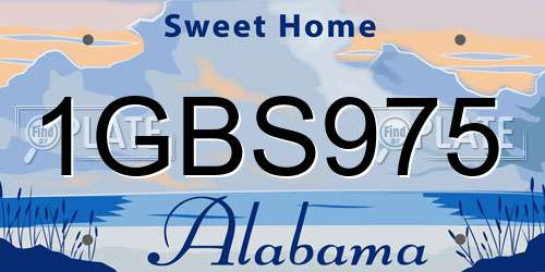 1GBS975 Alabama License Plate