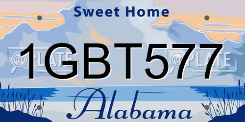 1GBT577 Alabama License Plate