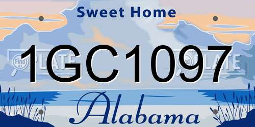 1GC1097 Alabama License Plate