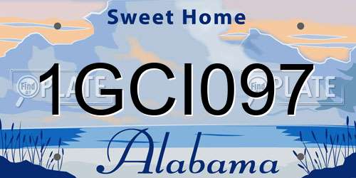 1GCI097 Alabama License Plate
