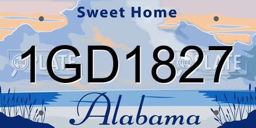 1GD1827 Alabama License Plate
