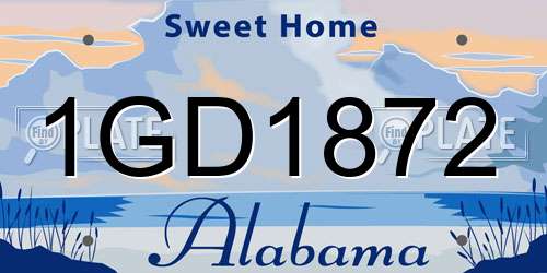 1GD1872 Alabama License Plate