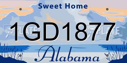 1GD1877 Alabama License Plate