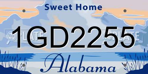 1GD2255 Alabama License Plate