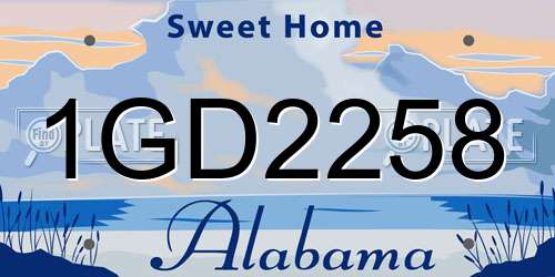 1GD2258 Alabama License Plate
