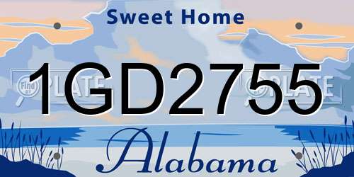 1GD2755 Alabama License Plate