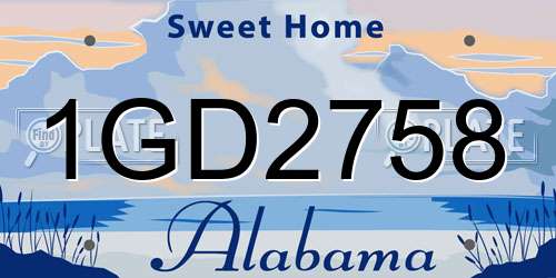 1GD2758 Alabama License Plate