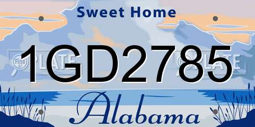 1GD2785 Alabama License Plate
