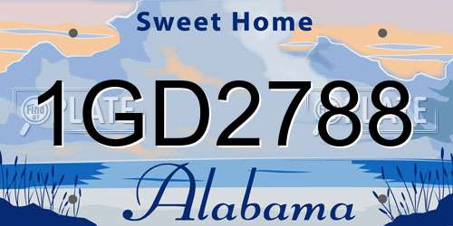 1GD2788 Alabama License Plate