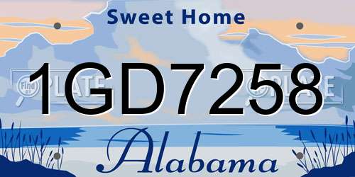 1GD7258 Alabama License Plate