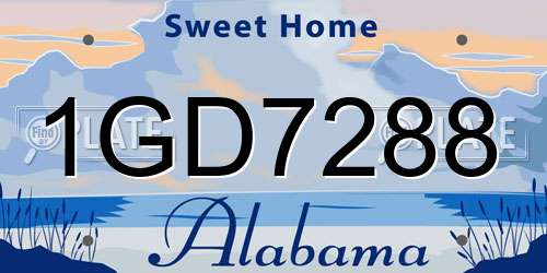 1GD7288 Alabama License Plate