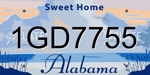 1GD7755 Alabama License Plate