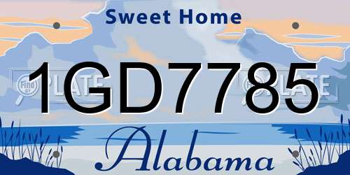 1GD7785 Alabama License Plate