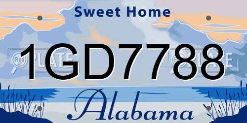1GD7788 Alabama License Plate