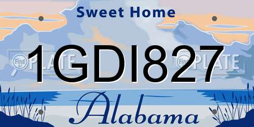 1GDI827 Alabama License Plate