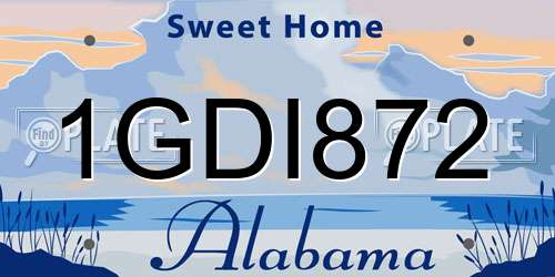 1GDI872 Alabama License Plate