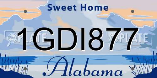 1GDI877 Alabama License Plate