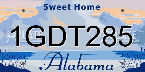 1GDT285 Alabama License Plate