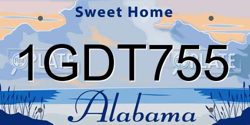 1GDT755 Alabama License Plate