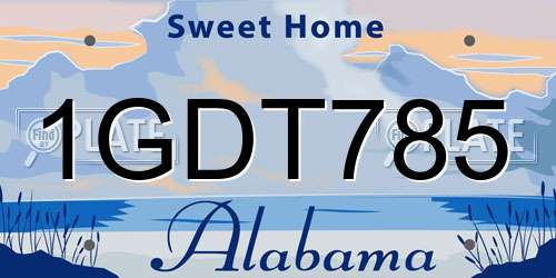 1GDT785 Alabama License Plate