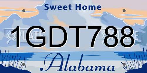 1GDT788 Alabama License Plate
