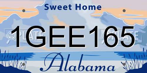 1GEE165 Alabama License Plate