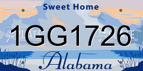 1GG1726 Alabama License Plate