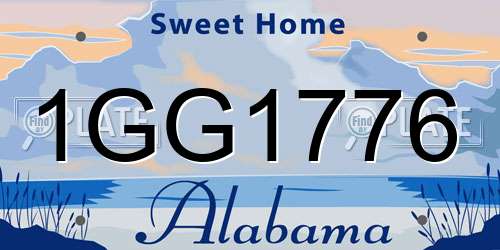 1GG1776 Alabama License Plate