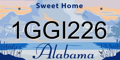 1GGI226 Alabama License Plate