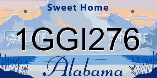 1GGI276 Alabama License Plate