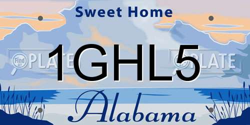 1GHL5 Alabama License Plate