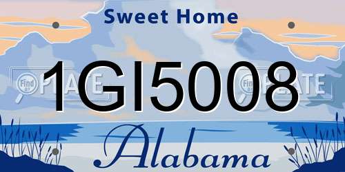 1GI5008 Alabama License Plate