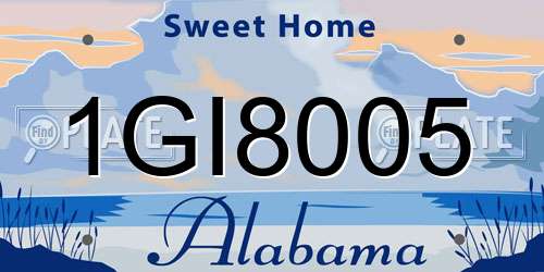1GI8005 Alabama License Plate