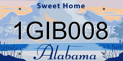1GIB008 Alabama License Plate