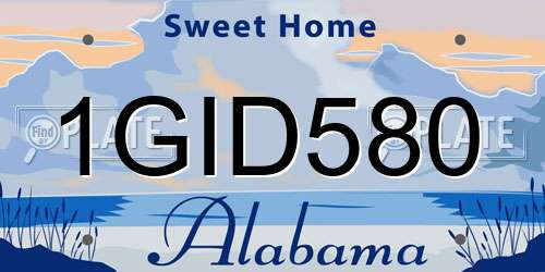1GID580 Alabama License Plate