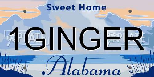 1GINGER Alabama License Plate