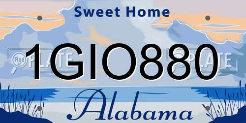 1GIO880 Alabama License Plate