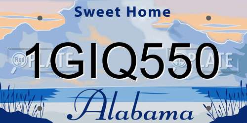 1GIQ550 Alabama License Plate